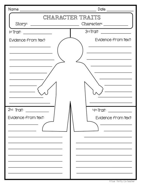 character traits graphic organizer 